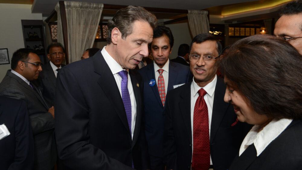 Gov. Cuomo with Pam Kwatra and Ambassdor Mullay